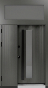 Входная группа с терморазрывом, МДФ RAL, остеклением, отбойниками и бугельными ручками